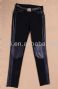fashion ladies winter leggings with pu leather at both knees